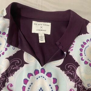Lane Bryant Purple Patterned Dress